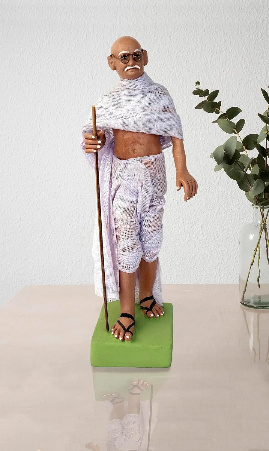 Handmade-Clay-Human-Figure-Gift-Decor-Mahatma-Gandhi